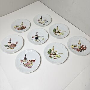 Philippe Deshoulieres Porcelaines Lourioux France Canape Plates Wine Cheese 8